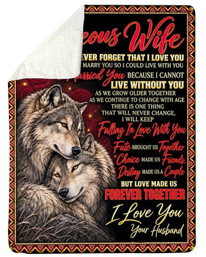 To My Gorgeous Wife Blanket - Romantic Gift For Wife - From Husband to Wife (SKU2610-217)