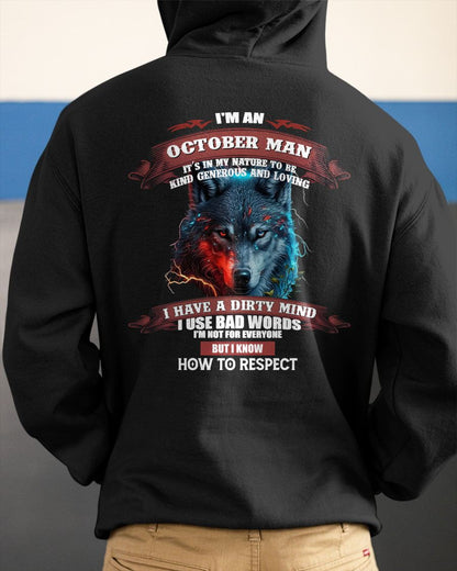 OCTOBER - KNOW HOW TO RESPECT - BIRTHDAY T-SHIRT FOR MEN - KATE10 (SKU12-162-10)