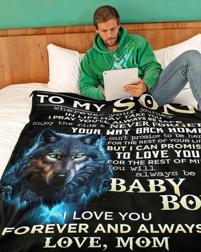 Special Gift For Your Son Blanket - From Mom01