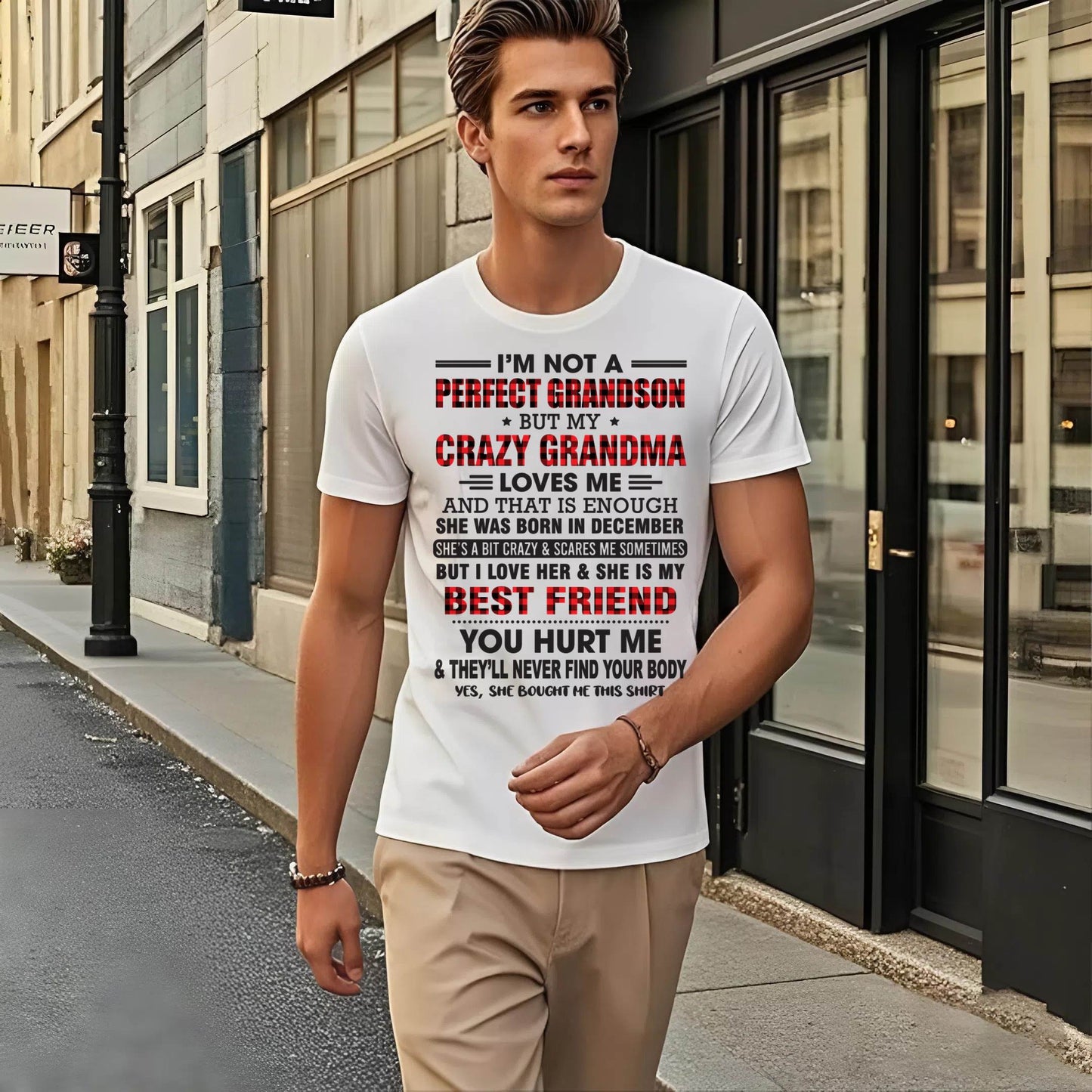 DECEMBER - I’M NOT A PERFECT GRANDSON BUT MY CRAZY GRANDMA LOVES ME AND THAT IS ENOUGH - FROM GRANDMA - KATE12 (SKU10-167-12)