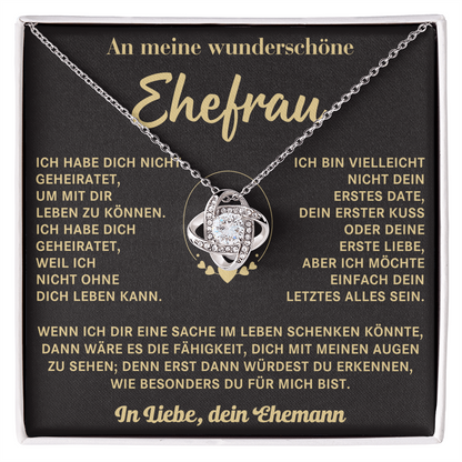 „AN MEINE GELIEBTE FRAU – VON DEINEM EHEMANN - Premium Love Knot Necklace (SKUJ12-205)