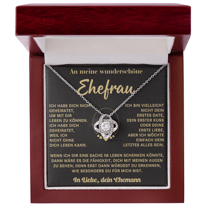„AN MEINE GELIEBTE FRAU – VON DEINEM EHEMANN - Premium Love Knot Necklace (SKUJ12-205)