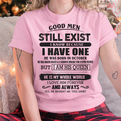 October - Good Men Still Exist - Perfect Gift For Girlfriend, Wife From Husband - KATE10 (SKU07-166-10)