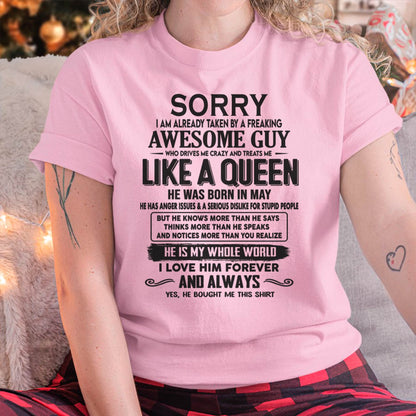 May - Sorry I am already taken by a freaking awesome guy - Gift for Wife From Husband - KATE05 (SKU08-25-05)