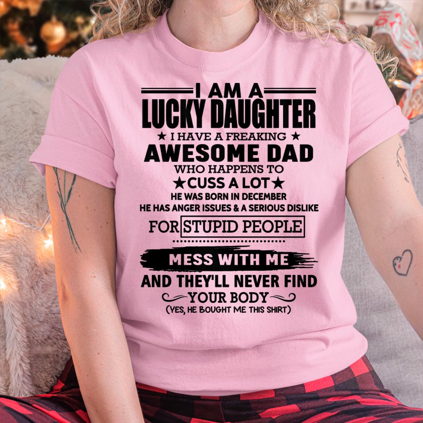 December - I'm Lucky Daughter - Gift for Daughter from Dad - KATE12 (SKU-T1406DD-12)