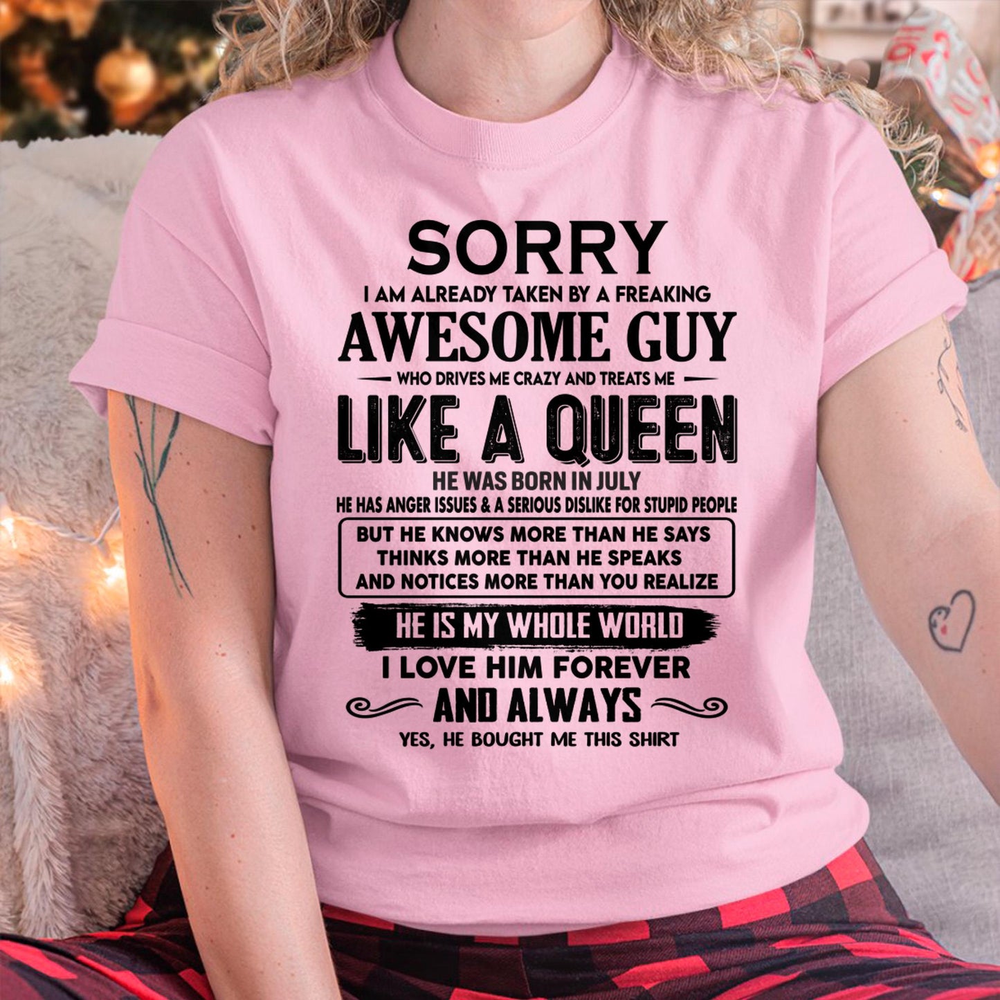 July - Sorry I am already taken by a freaking awesome guy - Gift for Wife From Husband - KATE07 (SKU-SRG-07)