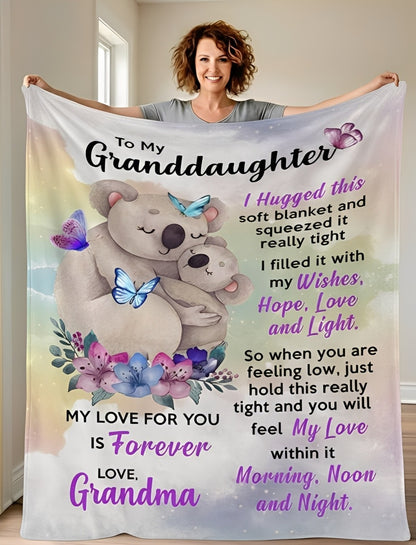 BLANKET FOR GRANDDAUGHTER - GIFT FROM GRANDMA - COMFORT & WARMTH GIFT