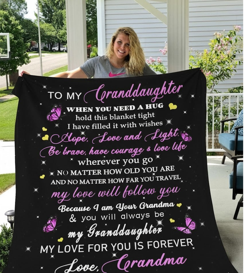 Special Gift For Your Granddaughter Blanket - From Grandma (SKUB12-270)