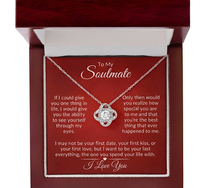 TO MY WIFE "See Yourself Through My Eyes" - FROM HUSBAND - Premium Love Knot Necklace