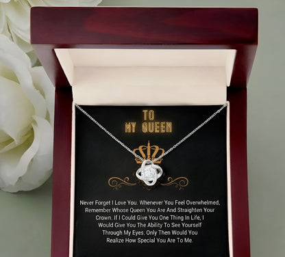 TO MY WIFE "Never Forget That I Love You" - FROM HUSBAND - Premium Love Knot Necklace