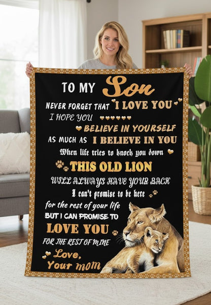 BLANKET FOR SON - GIFT FROM MOM - COMFORT & WARMTH GIFT