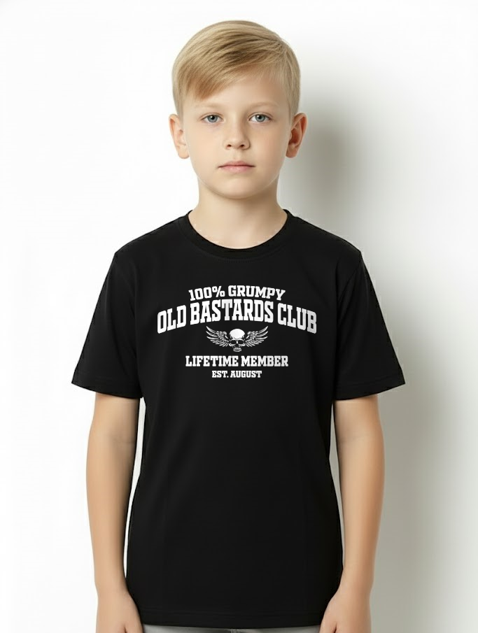 AUGUST MAN SHIRT – 100% Grumpy Old Bastards Club Lifetime Member – Funny Birthday Gift For Men (SKU2605-240-08)