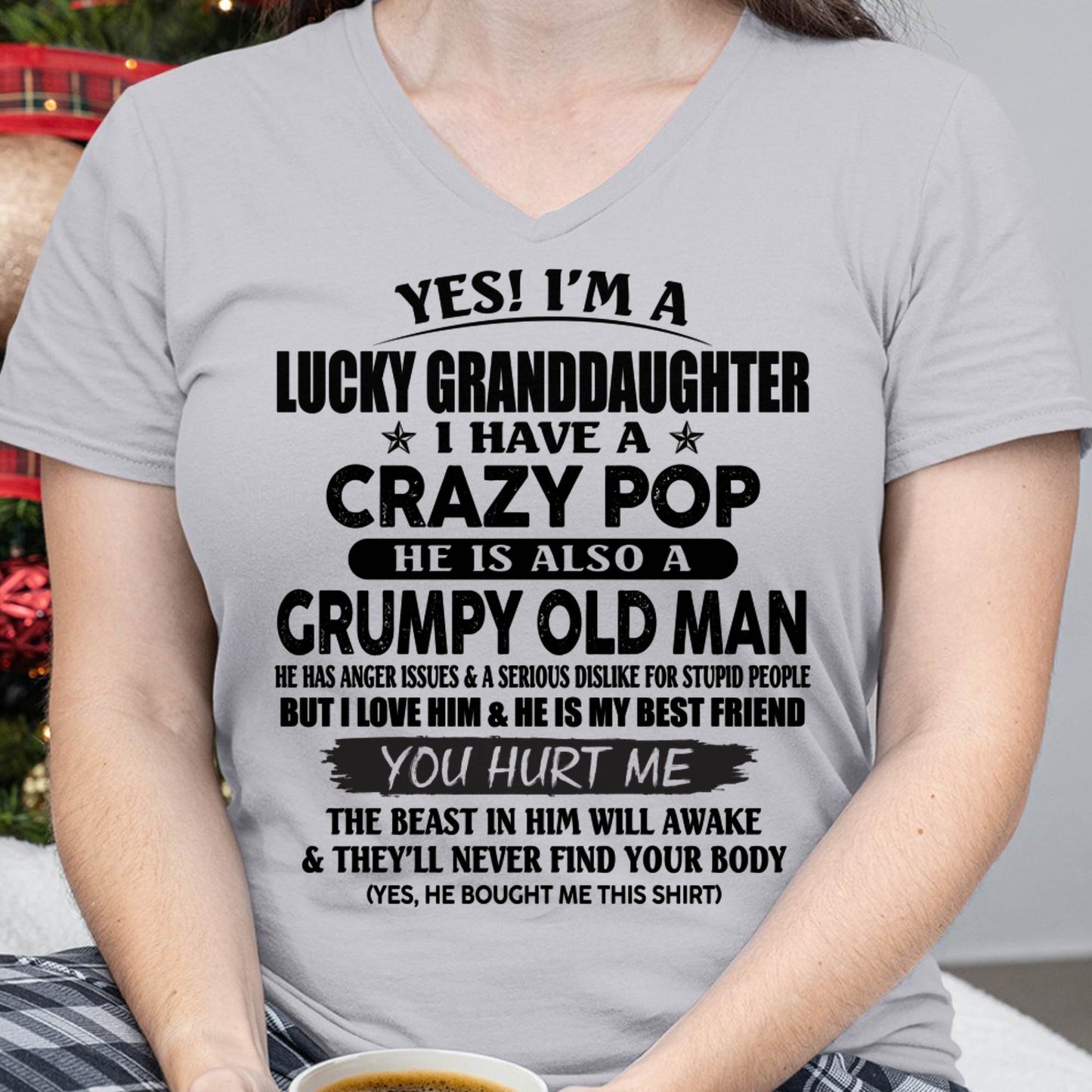LUCKY GRANDDAUGHTER OF CRAZY POP - PERFECT GIFT FOR YOUR GRANDDAUGHTER FROM POP - KATE00 (SKU12-39-00)