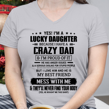 Lucky Daughter Crazy Dad Shirt - FROM DAD TO DAUGHTER - KATE000 (SKU2607-353-00)