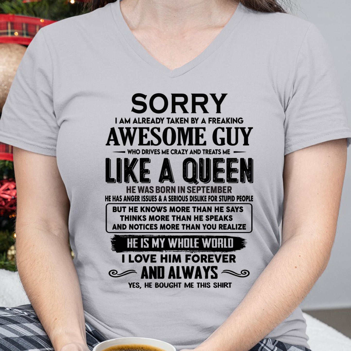 September - Sorry I am already taken by a freaking awesome guy - Gift for Wife From Husband - KATE09 (SKU-SRG-09)