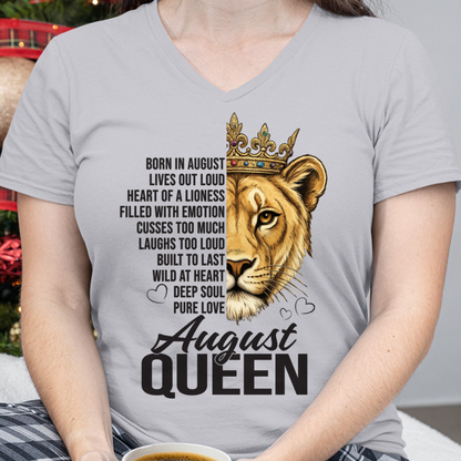 AUGUST – August Queen – Born In August – Living Legend Wild At Heart Very Rare – Birthday Gift – Women Shirt (SKU2603-27-08)