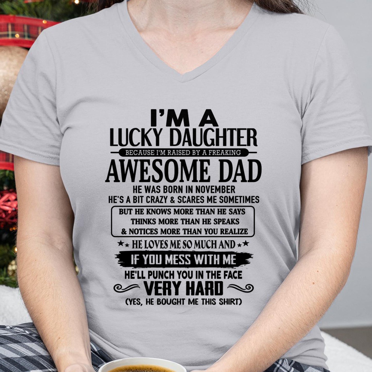 December - I'm Lucky Daughter - Gift for Daughter from Dad - KATE12 (SKU-TLUCKYDD-12)
