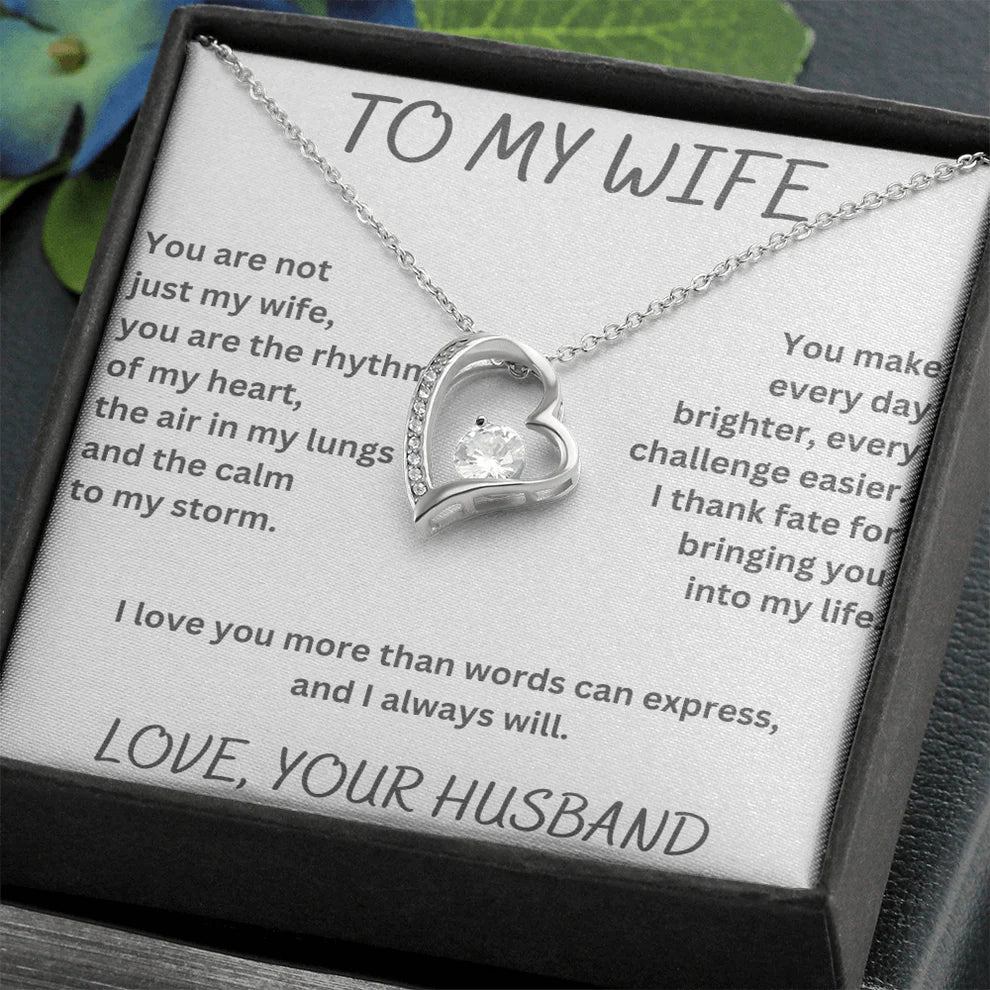 TO MY WIFE "I LOVE YOU MORE THAN WORDS CAN EXPRESS" - GIFT FROM HUSBAND - Forever Love Necklace