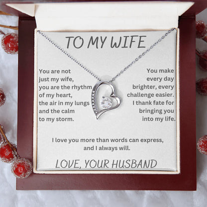 TO MY WIFE "I LOVE YOU MORE THAN WORDS CAN EXPRESS" - GIFT FROM HUSBAND - Forever Love Necklace