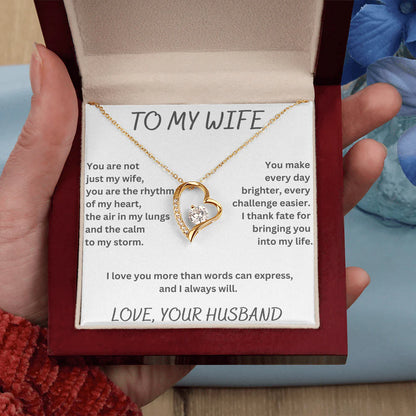 TO MY WIFE "I LOVE YOU MORE THAN WORDS CAN EXPRESS" - GIFT FROM HUSBAND - Forever Love Necklace